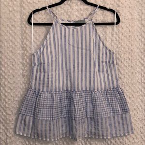 NWT Skies are Blue Striped Peplum Top